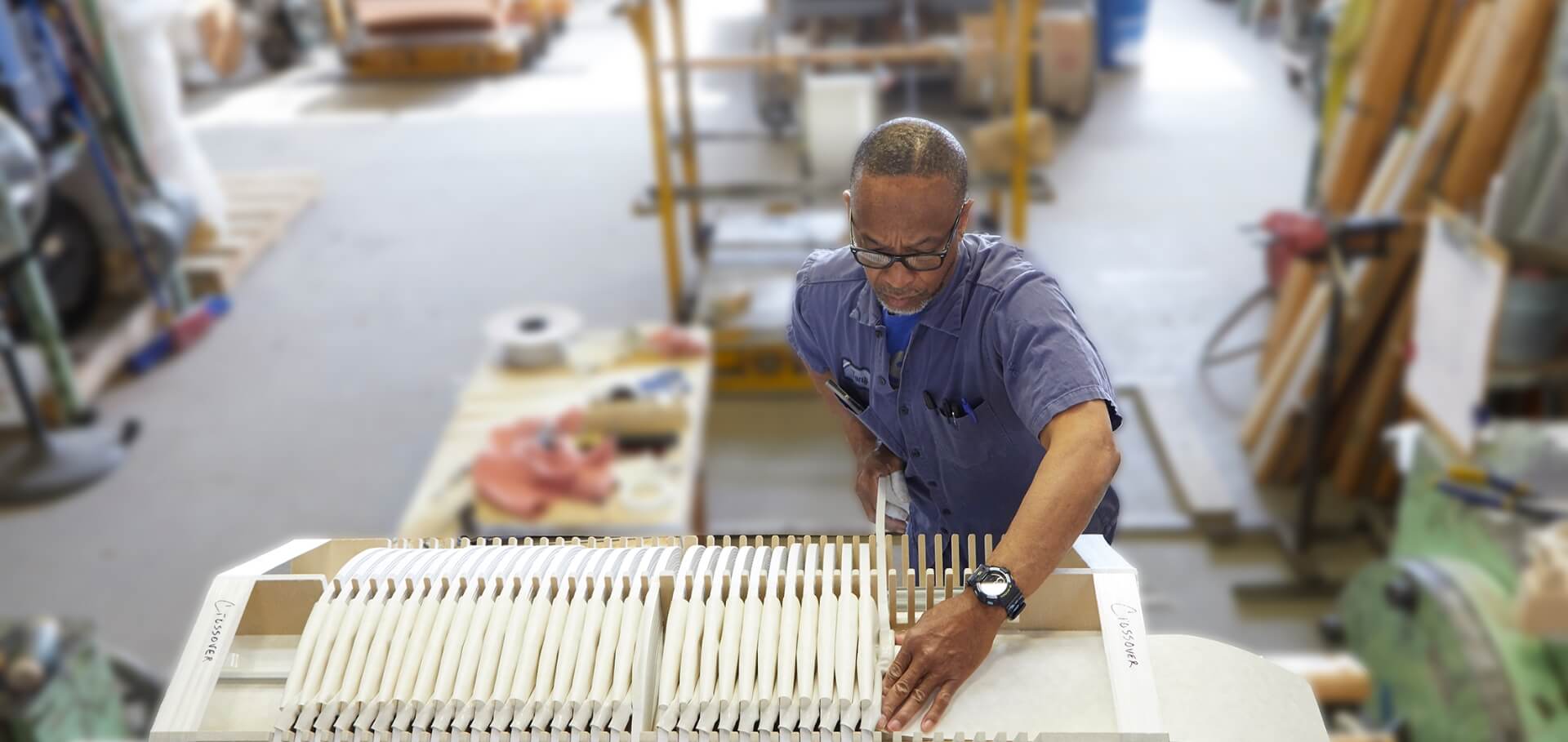 Transformer technician building a new dry type transformer.